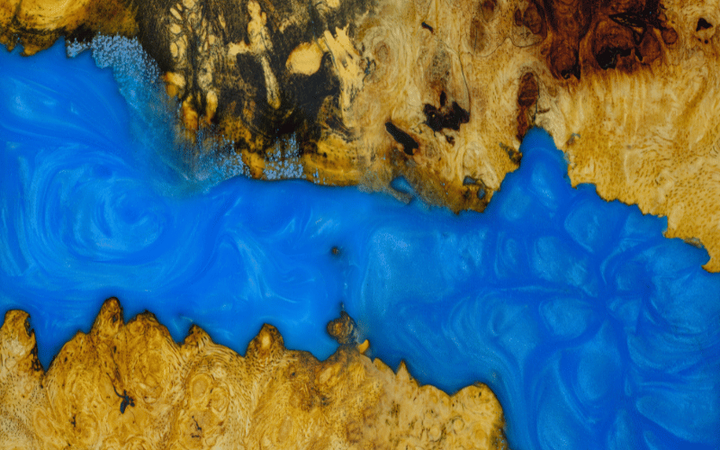 Fancy polyurea epoxy floor blue tone design
